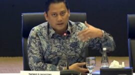 Aggota Bidang Keuangan Tim Gugus Tugas Sinkronisasi Pemerintahan Prabowo-Gibran, Thomas Djiwandono. (Tangkapan layar video release Tim Media Prabowo)