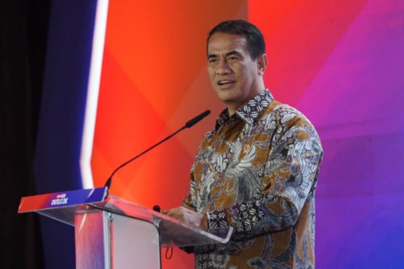 Menteri Pertanian Andi Amran Sulaiman saat menjadi pembicara kunci (keynote speaker) di Hotel Westin Jakarta, Kamis 30 Januari 2025.( Dok. Kementterian Pertanian)